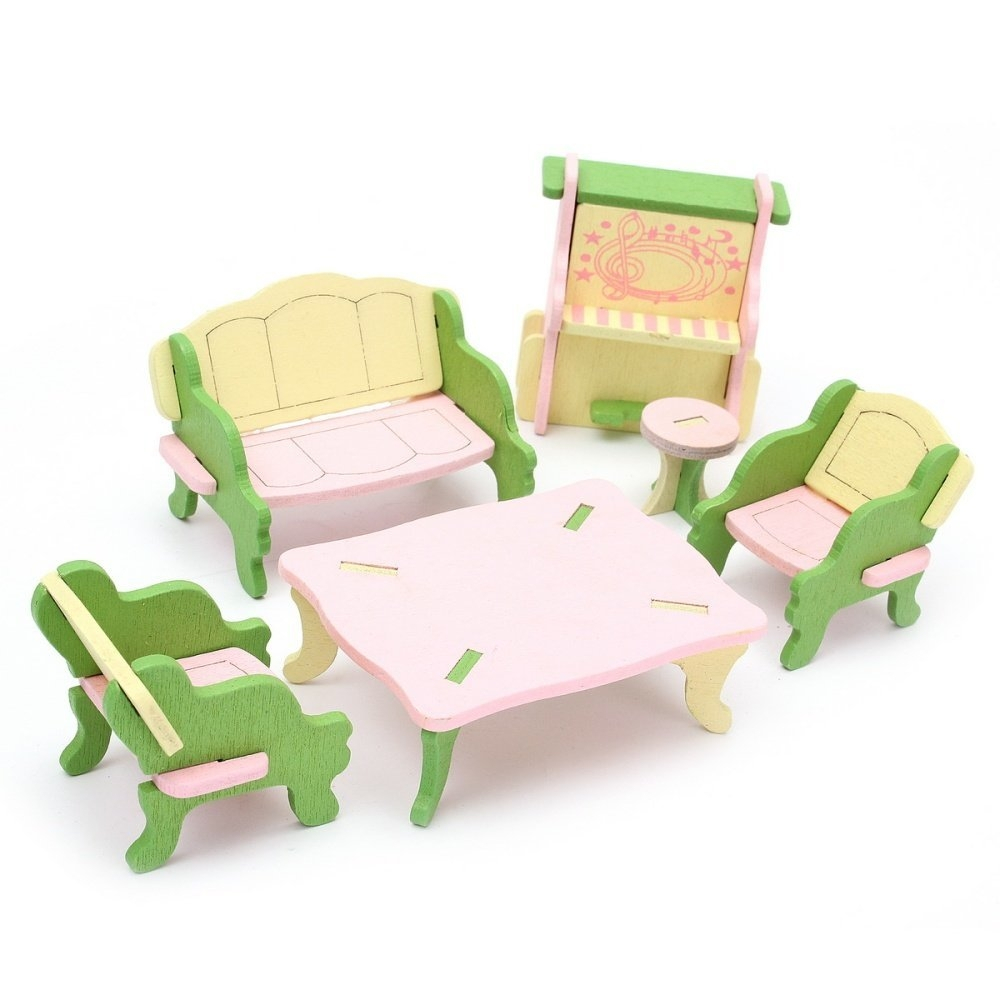 Wooden Dolls House Miniature Accessory Room Furniture Set Kids Pretend Play Toys pertaining to sizing 1000 X 1000