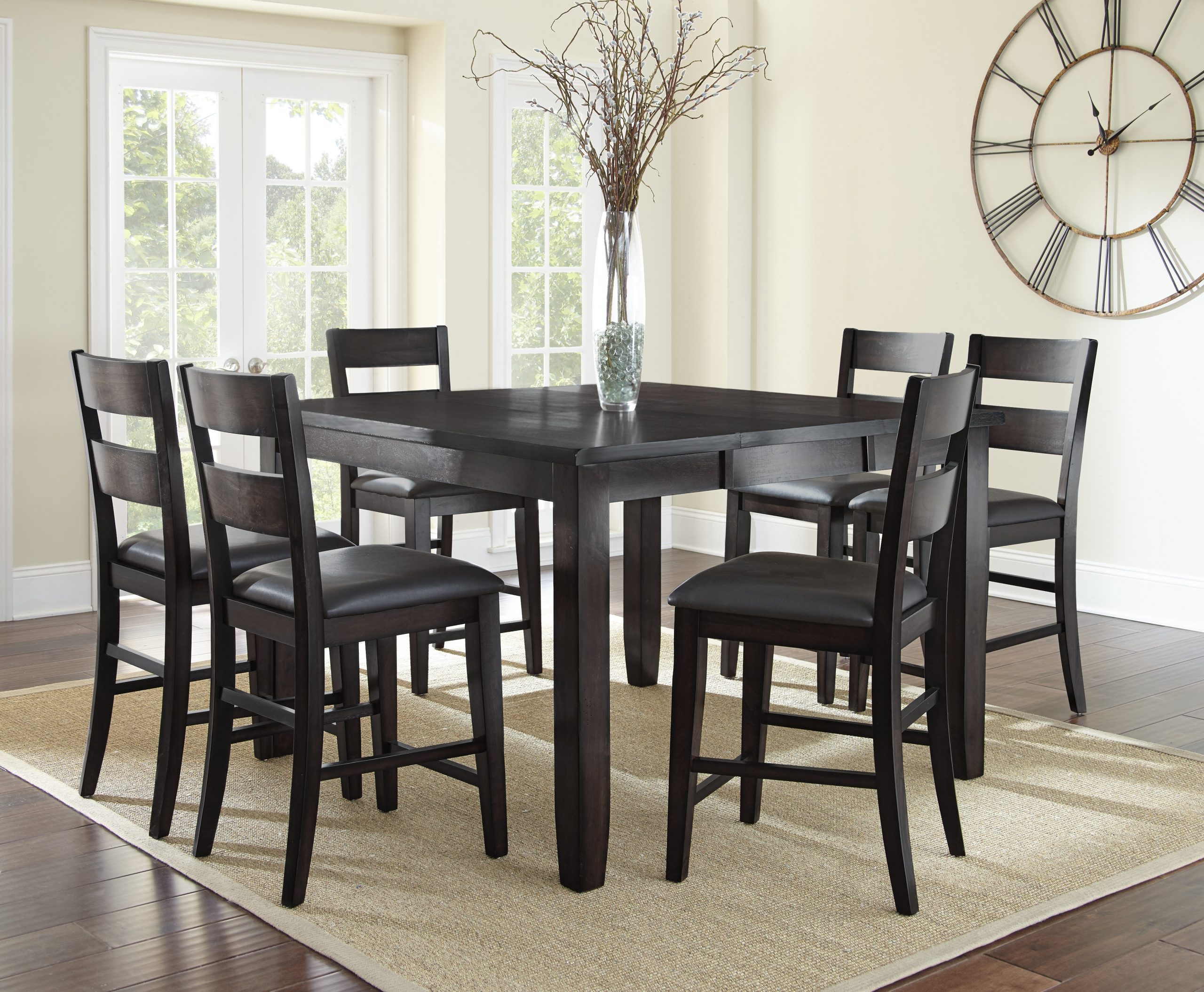 Wynwood 7 Piece Counter Height Solid Wood Dining Set inside sizing 4137 X 3407
