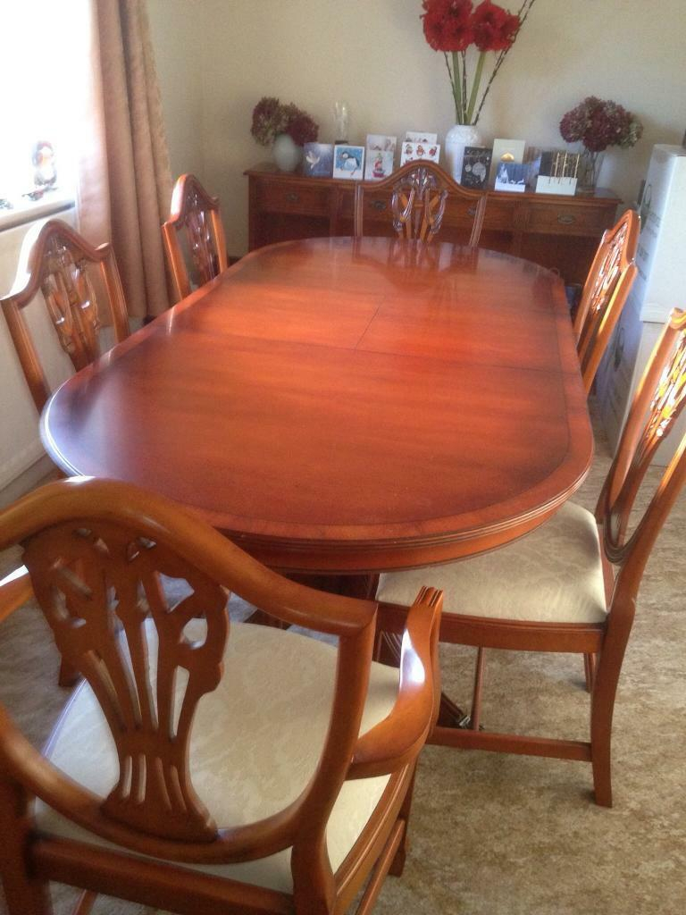 Yew Dining Table 6 Chairs Very Good Condition In Moseley West Midlands Gumtree in sizing 768 X 1024