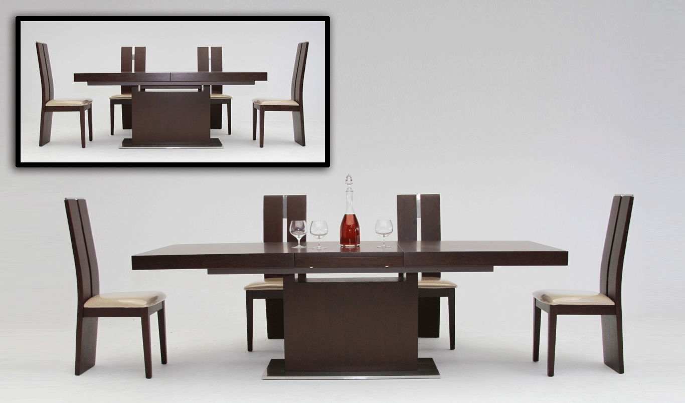 Zenith Modern Red Oak Extendable Dining Table pertaining to proportions 1366 X 804