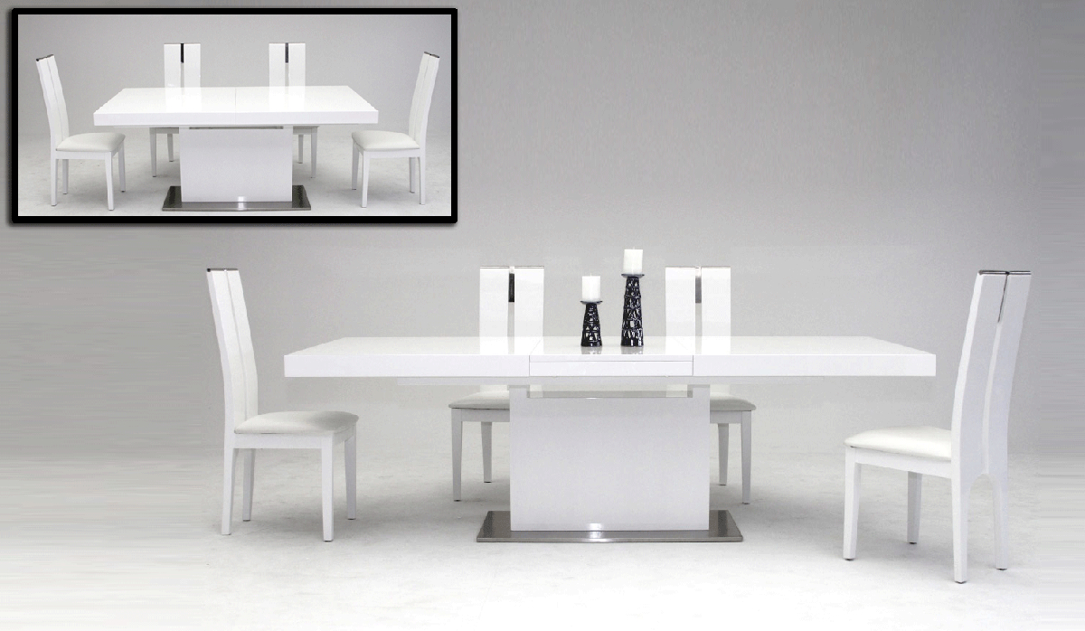 Zenith Modern White Extendable Dining Table with regard to proportions 1200 X 698